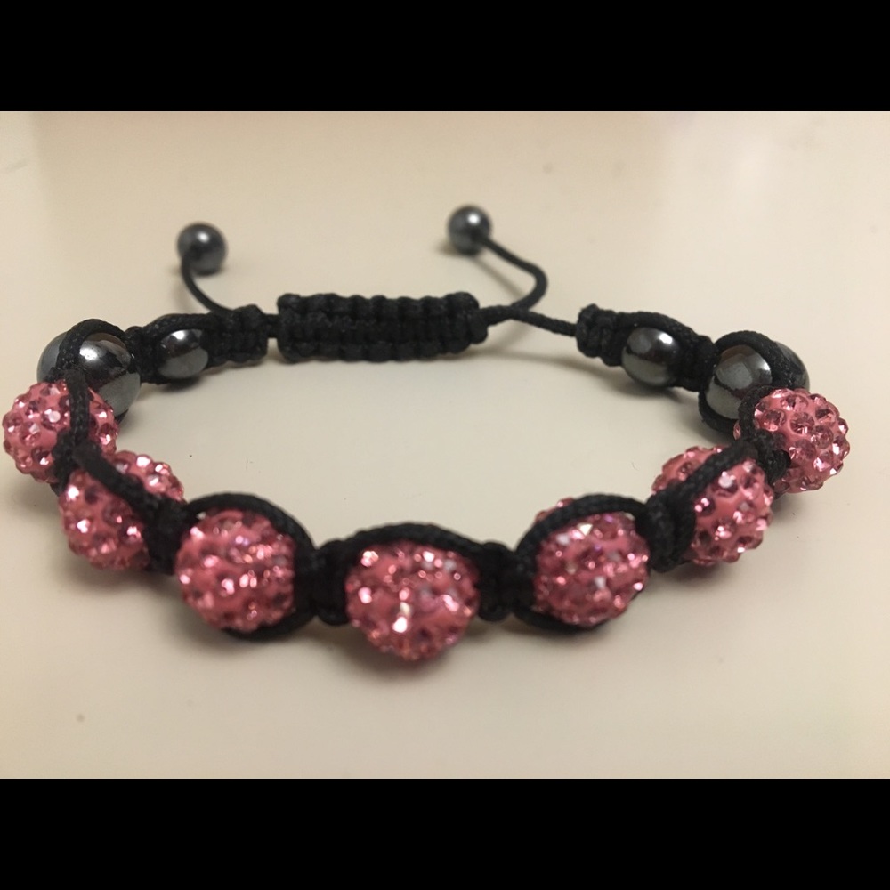 Pink Rhinestone Ball Bracelet - Picture 3 of 3